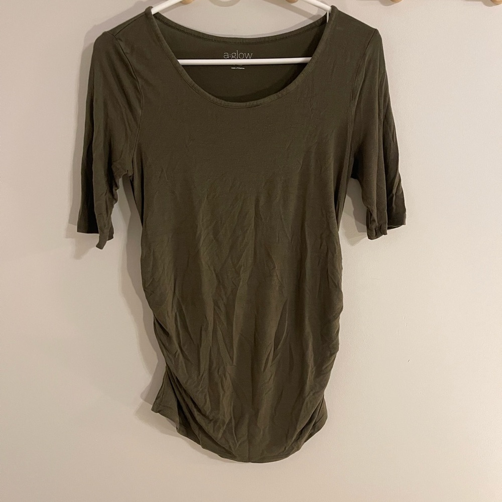 a:glow Olive Green Maternity Top